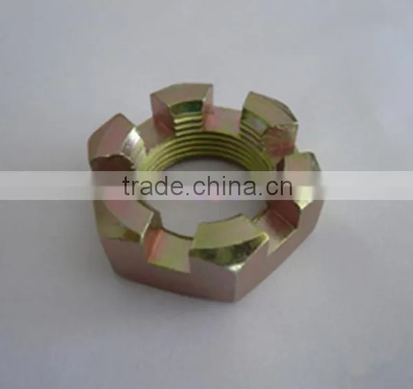 Manufacture Yellow Zinc Din935 Hex Slotted Nuts photo-2