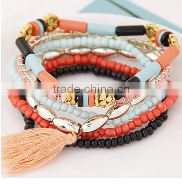 >>New Design Colorful Multi Layer Tassel Bead Bracelets / photo-4