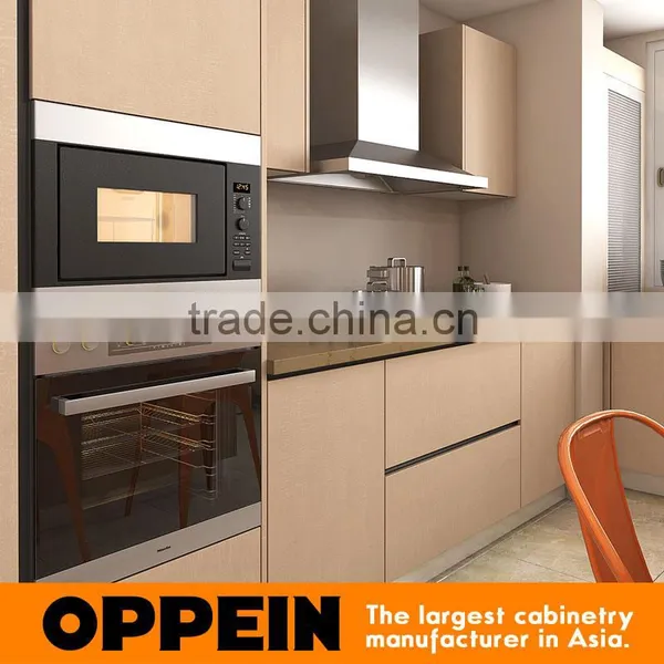 Luxury Series Brown Melamine Kitchen Cabinet With Island