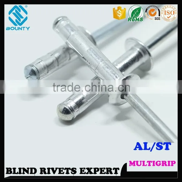 HIGH QUALITY FACTORY DOME HEAD ALUMINUM STEEL MULTI GRIP RIVETS photo-6