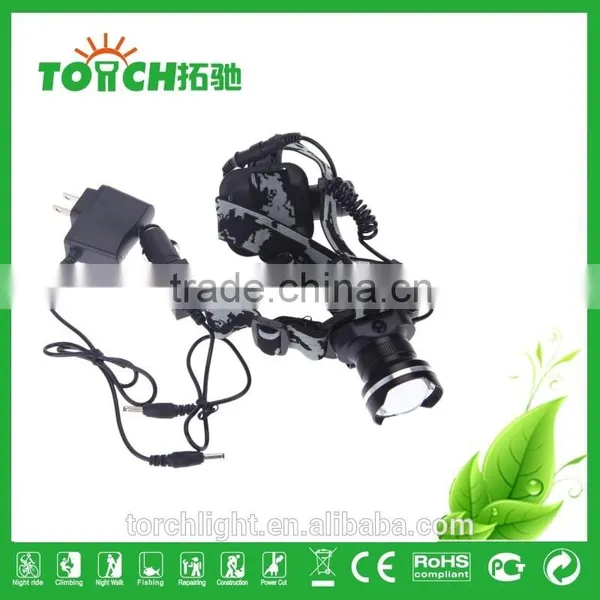 Headlamp 4-Mode CRE E XM-L T6 LED Headlight 2100LM Zoomable Adjustable Light for Camping Searching + Car Charger photo-6