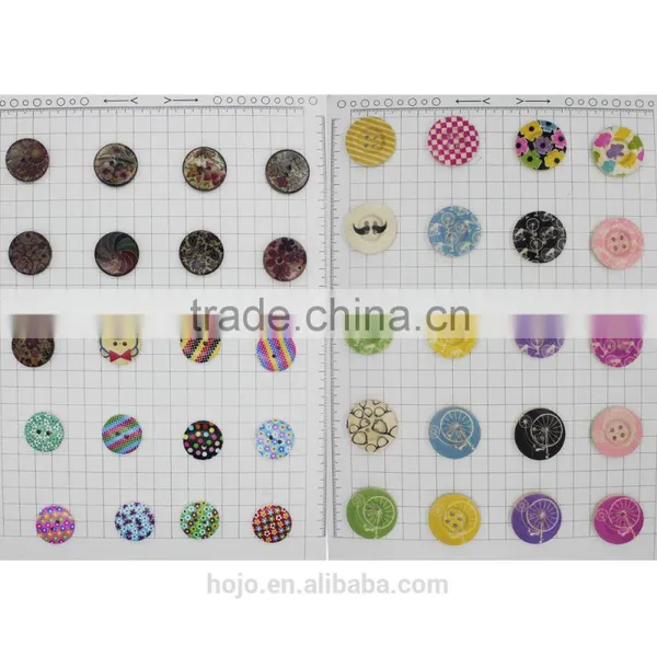 Colorful White Wooden Button 2.5cm 8pcs for Kids Clothes photo-3