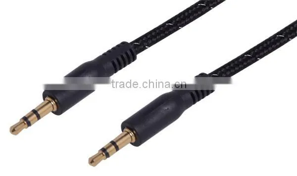 3.5mm Cable Stereo Plug to Stereo Plug 1.2 Mtrs Gold (black) photo-3
