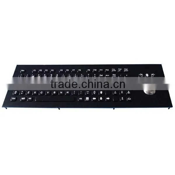 Black Titanium Ip68 Industrial Keyboard With Trackball