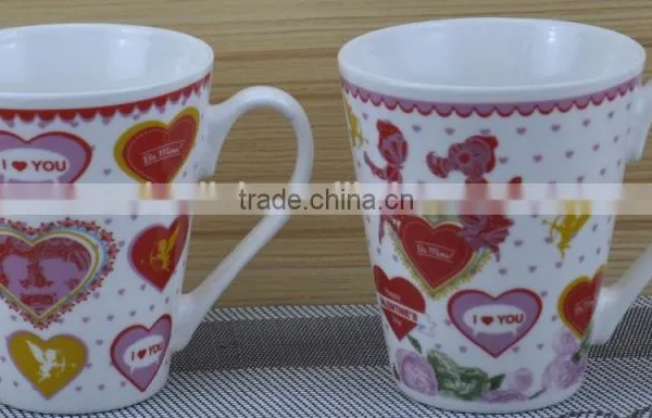 11OZ Abstract Butterfly Design Full Decal Print Tea Cups, Shiny Surface Porcelain Mug, KL5016-323D photo-2