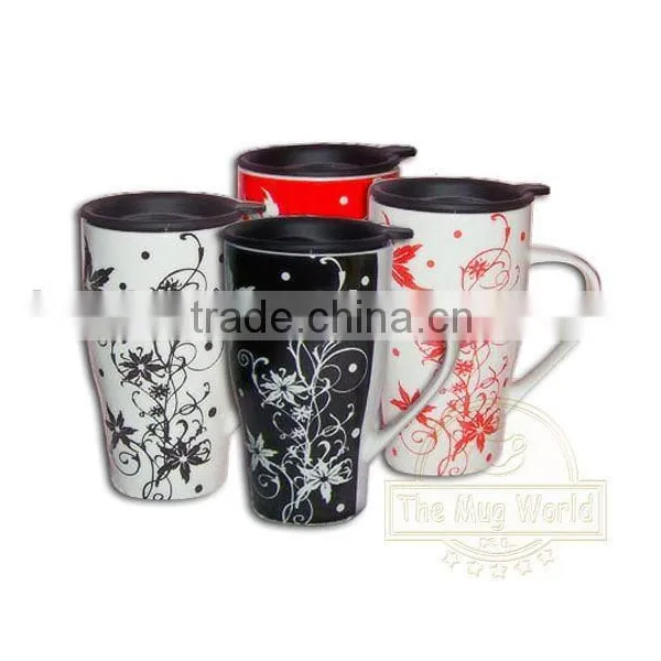 New Bone China Travel Mug With Lid