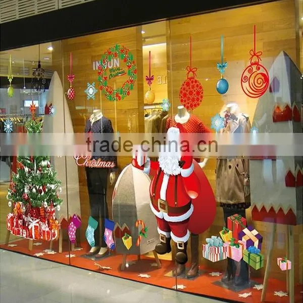 XLarge Merry Christmas Santa Claus Christmas Tree Christmas Stockings Christmas Gifts Wall Decals, Living Room Bedroom Shop Wind