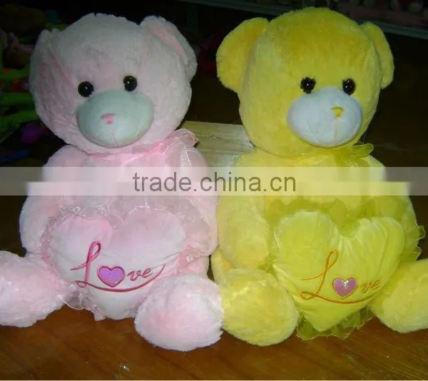 Cute Plush Lover Teddy Bear Toys With Heart Pillow