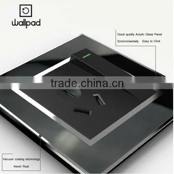 New Design Wallpad Black Waterproof Acrylic Glass 110~250V 1Gang Switch and Electric 3 Pin Austrilia Wall Socket photo-4