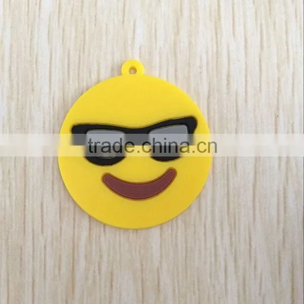 Popular Stuffed Plush Soft Toy Yellow Pvc Emoji Keychain photo-2