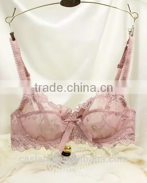 European Style Eyelash Lace Unlined Bra and Panty(FPY308) photo-5