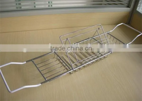 Chrome or Stainless Steel Extandable Bathtub Caddy photo-3