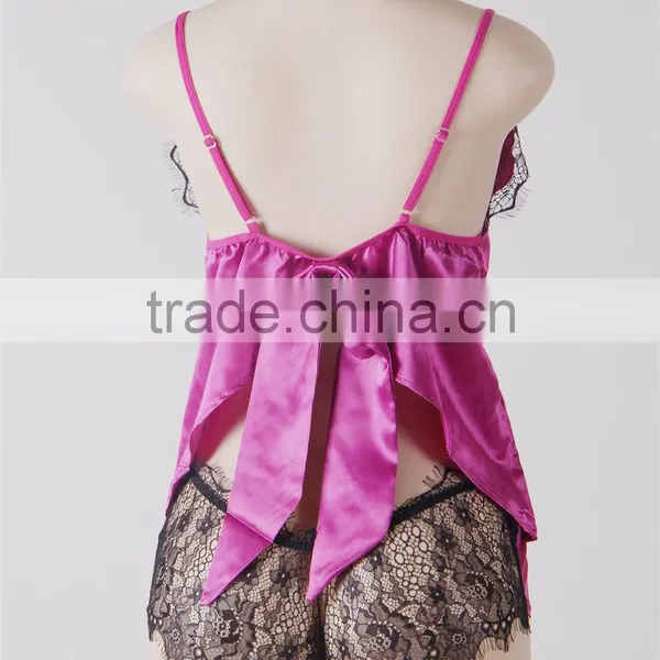 See Through Lace Panty Satin Slip Sexy Lingerie photo-3