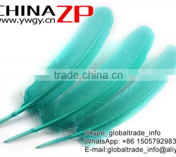 ZPDECOR Factory Exporting Beautiful Colored Peacock Blue Solid Color Turkey Feathers for Fashion Show photo-2