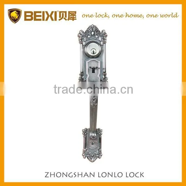High Quality Luxury Zinc Alloy Antique Copper Finish Handle Set Lock & Lock