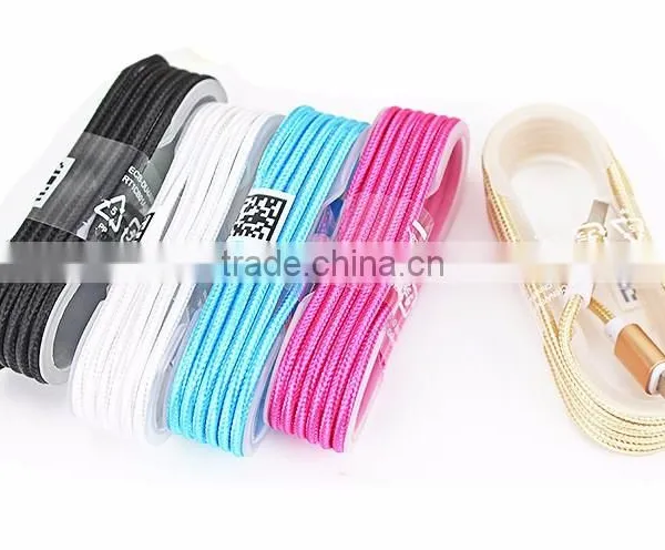 Metal Nylon Woven USB Cable With Blister for I6 Usb Cable Bulk for Iphone 7 photo-2