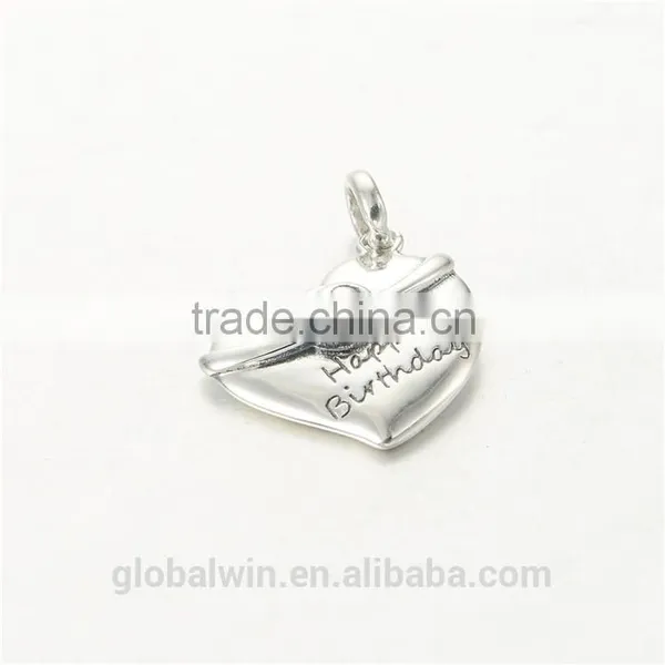 European Designs Lovely S925 Sterling Silver Heart Pendant For Birthday Gift photo-4