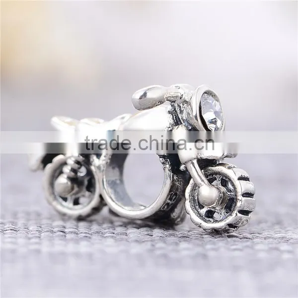 X208 Handmade Silver Motorcycle Charms,Real 925 Silver Diy Charm Pendants For Men photo-3