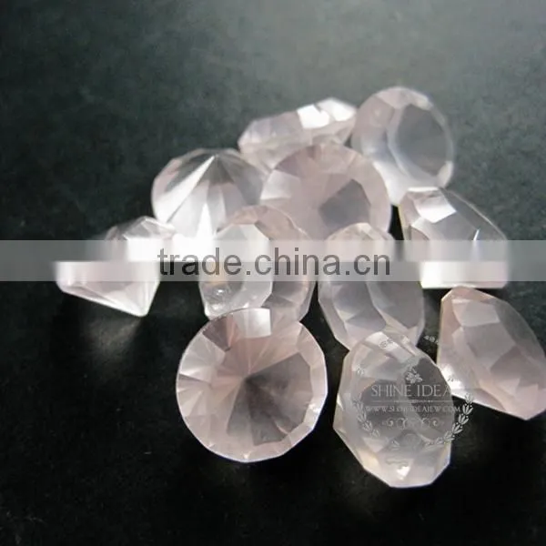 14-14.5mm Round Faceted Cut Natural Pink Rose Quartz Semi Precious Loose Stone Gemstone DIY Ring Earrings Cabochon 4110106 photo-3