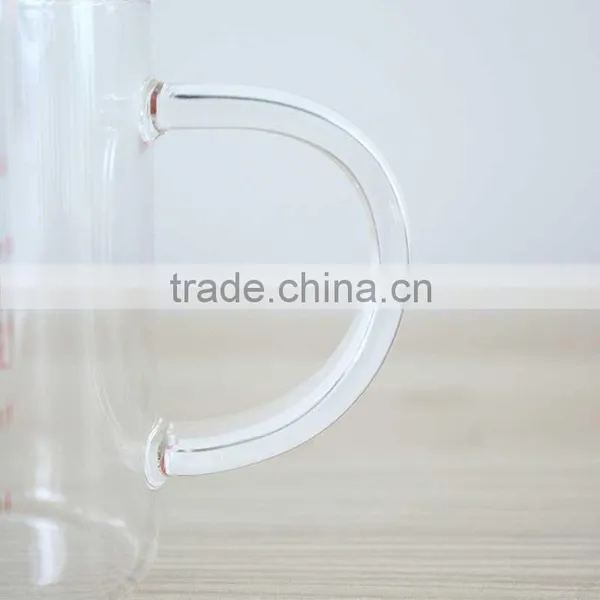 China Supplier Clear Glass Measuring Cup With Handle Handmade Glassware OEM ODM 250ml photo-2