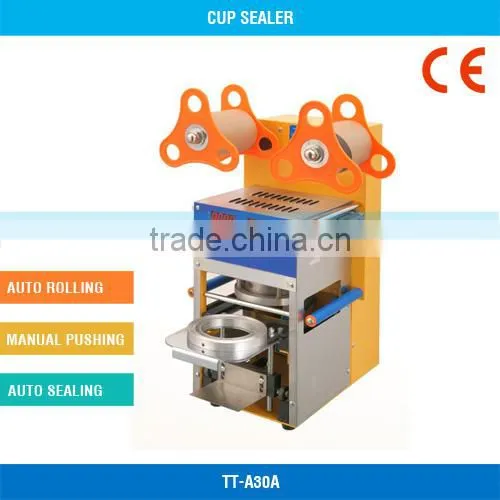 2017 Great Quality Plastic Boba Tea Cup Lid Sealing Machine, 400~600 Cups/H, 75 &95 MM, TT-A30A photo-2