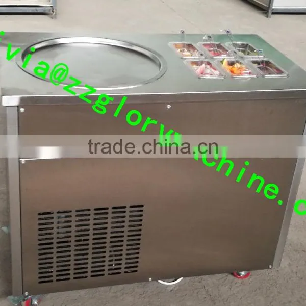 New Style Single Pan With 6 Topping Tanks Fried Ice Cream Machine/fry Ice Cream Machine photo-3