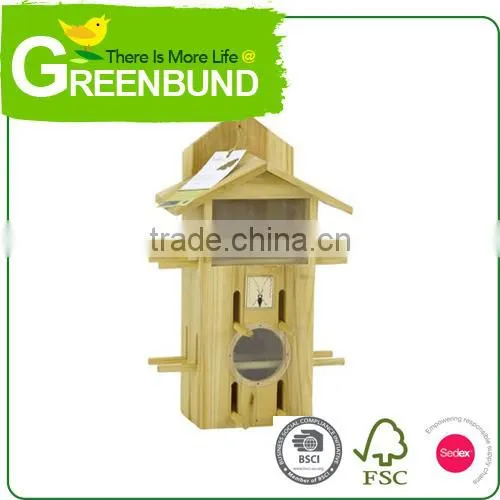 Christma Decoration Owl Hanging Wood Bird House Wild Life Care photo-2