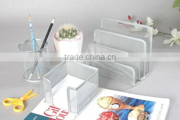 Mini Office Stationery Set (pen Holder+letter Sorter+memo Holder) photo-2