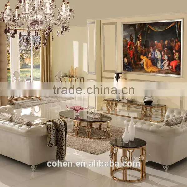 2016 Factory Gold Plating Base Modern Living Room tv Stand Furniture photo-4