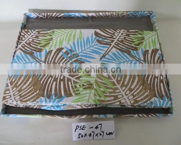 Handmade Fabric Foldable Office Storage Box With Lid photo-3
