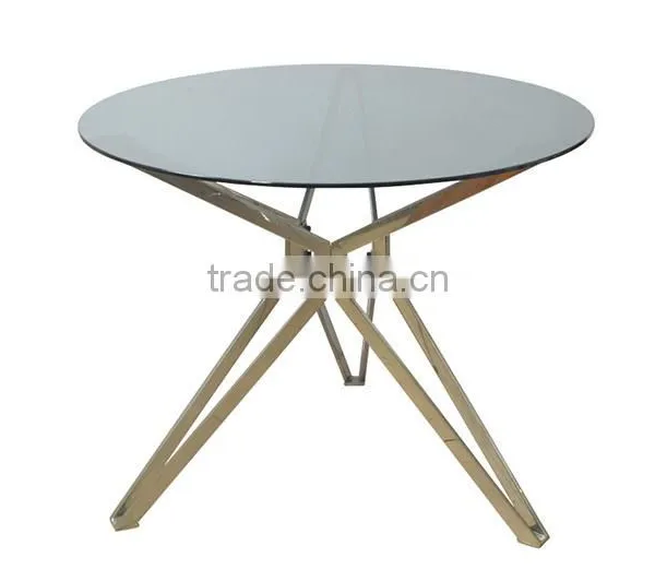 KD Package Stainless Steel Metal Base Glass Top Coffee Table photo-2