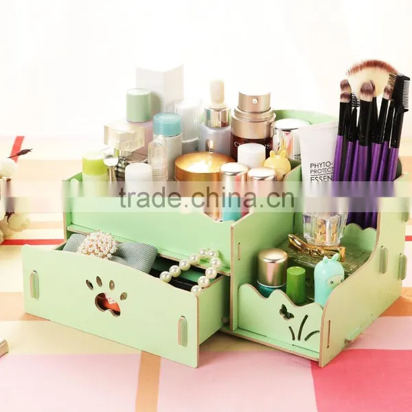 The Wooden Box DIY Korean Cosmetic Storage Box Desktop Drawer Storage photo-6
