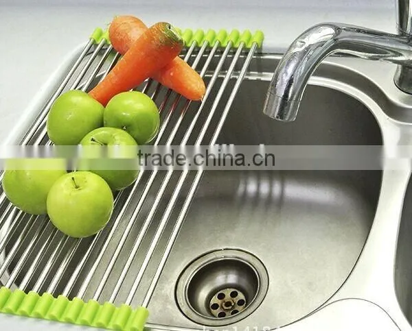 Stainless Steel Kitchen Storage Rack Foldable Draining Rack photo-6