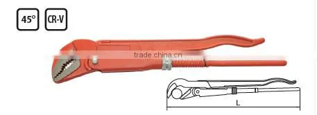 High Quality Chrome Vanadium Steel Adjustable Pipe Wrenches,45 Angle-type Straight Jaws