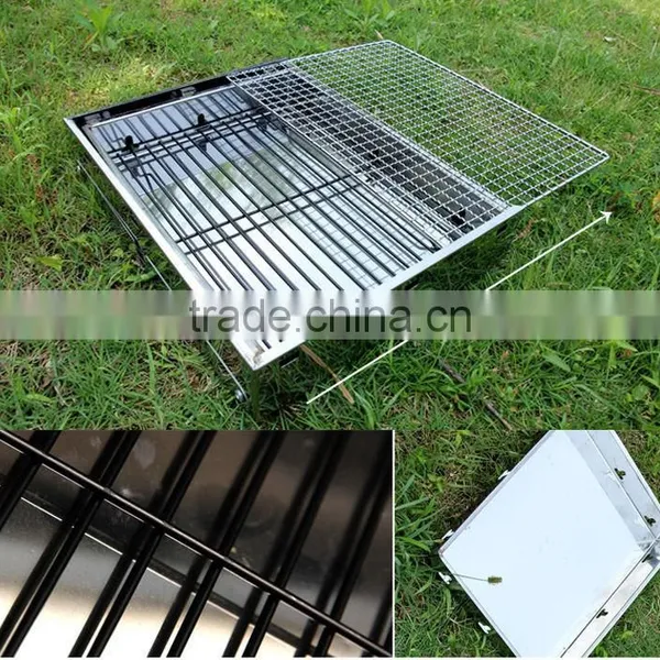 Multifunctional Portable Stainless Steel Small Bbq Grill Camping Wood Charcoal Stove photo-3