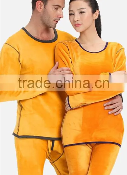Custom Hot Sale New Couples Thermal Underwear Women Men Winter Thickening Low Round Collar Long Johns Top+pant Sey Soft Underwea photo-3