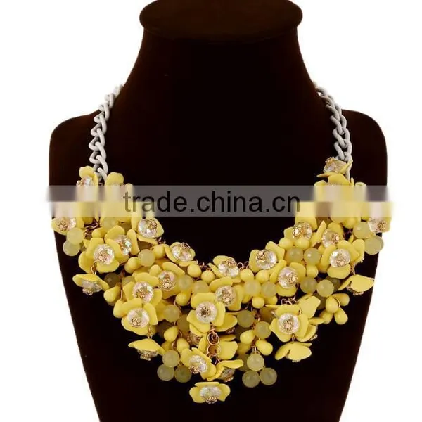 Zm33312a Colorful Fashion Women Resin Flower Bohemian Necklace Jewelries photo-3