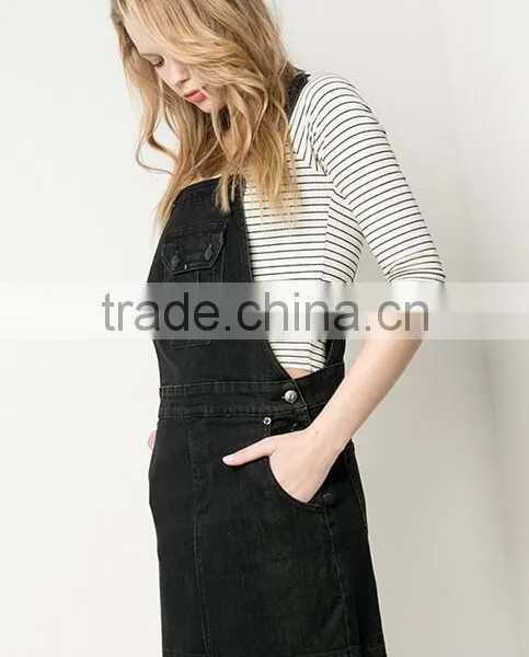 Runwaylover 4938 Sexy Black Ladies Washing Denim Romper photo-3