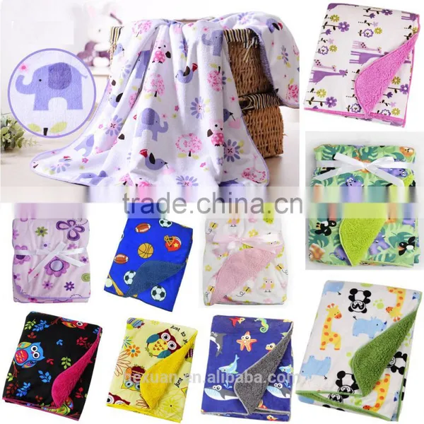 Double Polar Fleece Blanket Baby Blanket Gift Set Many Designs You Can Choose photo-3