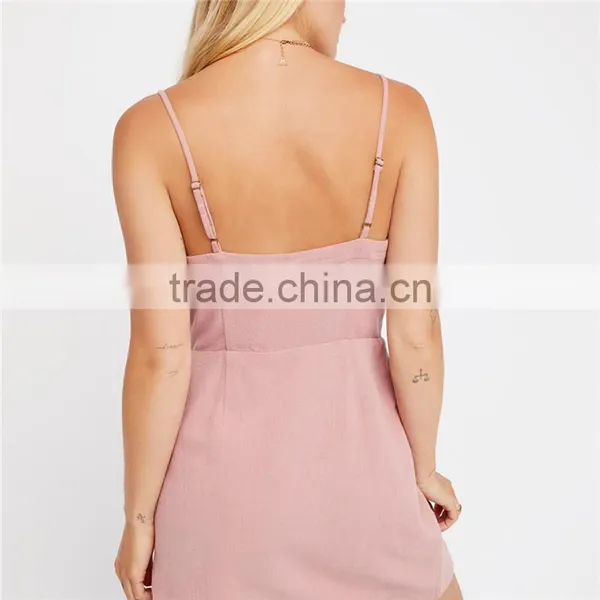 2017 Summer Fashion High Quality V Neck Mini Skirt With Suspenders photo-6