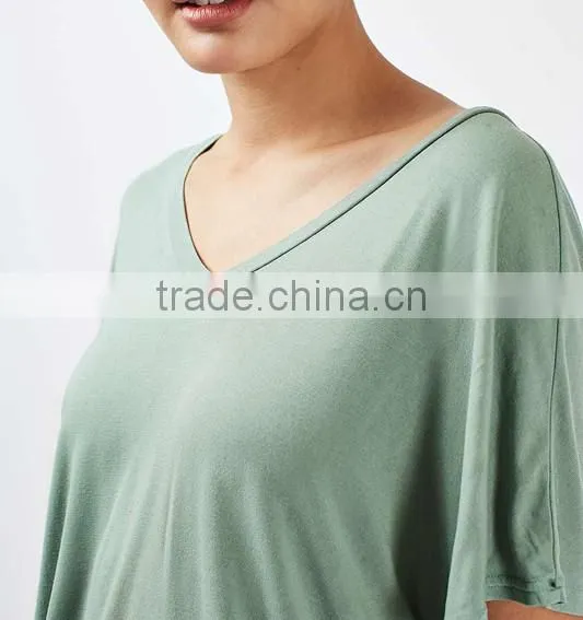 Custom Plain Women Batwing T-shirt photo-3