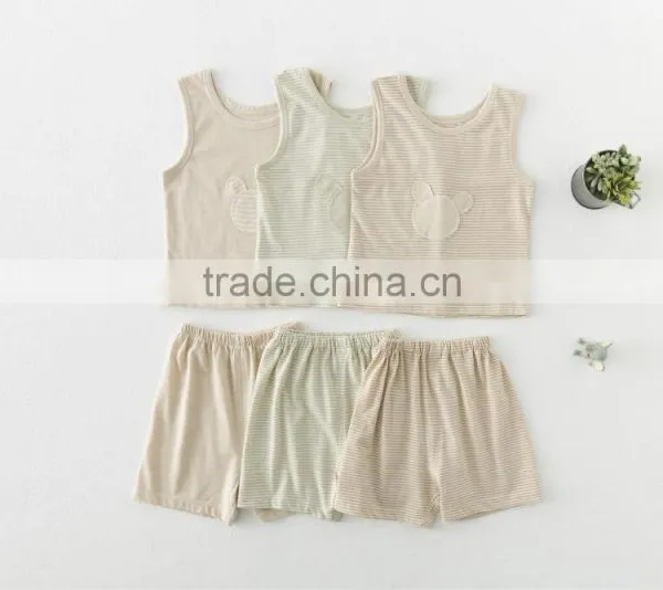 Wholesale 100% Organic Cotton Baby Clothing Sets Baby Organic t Shirt and Short Pants Set Baby Boy Girl t Shirt photo-6