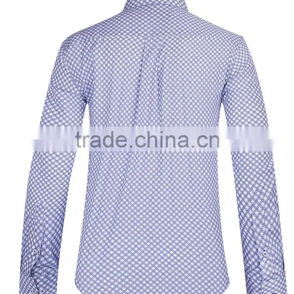 2017 Customized Printing Men's Long Sleeve Shirt With Contrast Collar and Cuff photo-3