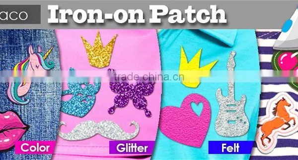Mini Color Iron on PU Patches Kids Iron on Patch Heat Transfer Patch photo-3