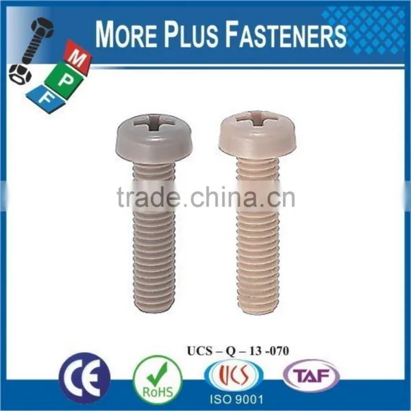 Made in Taiwan Hex Socket Plastic Cap Screw Cross Recess Pan Head Plastic Material Screw photo-2