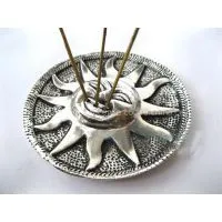 Tibetan Incense Burner Holder - The SUN- 3 Slot for Incense Sticks -9.5cm Diameter