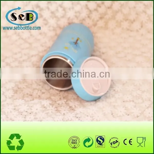 Lovely /colorful Stainless Steel Inner Plastic Outer Water Bottle Mini Can photo-3