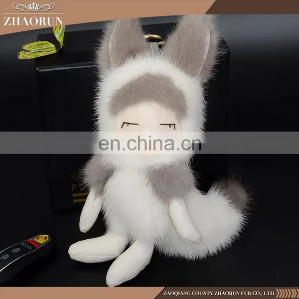 2016 High Quality Colorful Rabbit Fur Keychain For Handbag photo-2