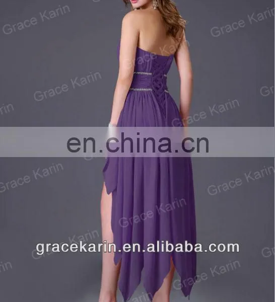 2015 Grace Karin 2 Colors Short Front and Long Back Off Shoulder Cocktail Dresses CL4094-1# photo-2