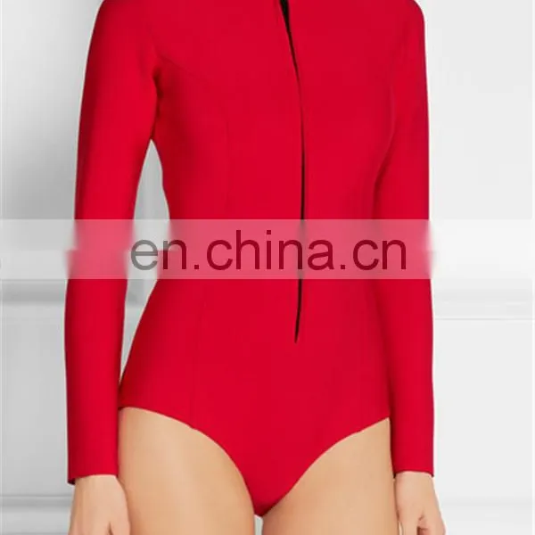 Low Moq Custom Made Fashion Women Neoprene Long Sleeve Thermal Rash Guard photo-2